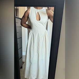Elegant Cream Sleeveless Dress